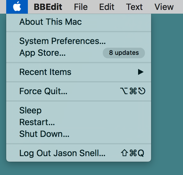 os x utilities menu