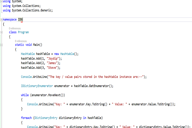 hashtable methods