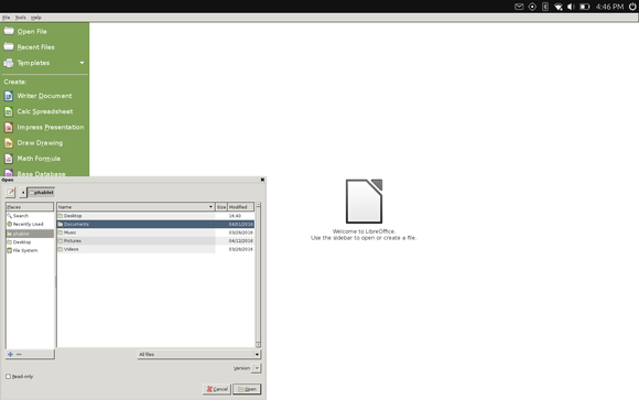 LibreOffice on the BQ Aquaris M10.
