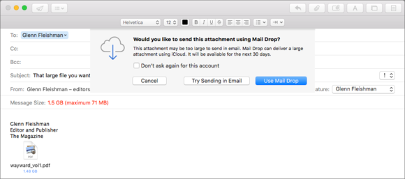 Nope, you can't tell if someone has received your Mail Drop file | Macworld