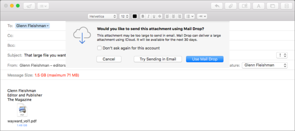 mac911 maildrop attachment