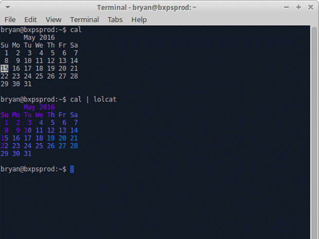 Команда cal в linux