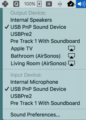 sound option