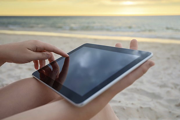 tablet beach summer