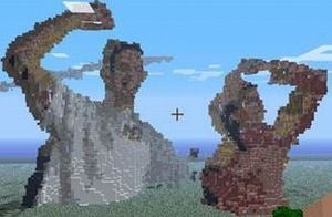 weird minecraft statue