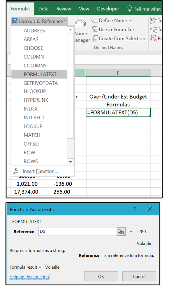 01 use the formulatext function to display actual formulas