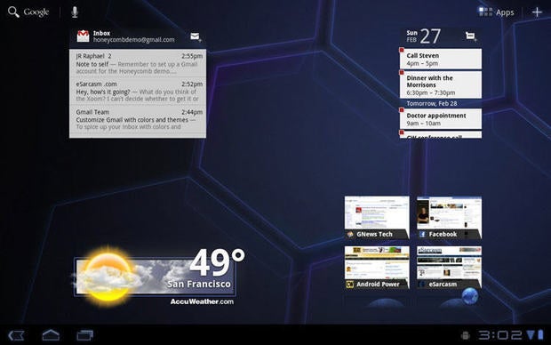 Android Honeycomb Tablet UI