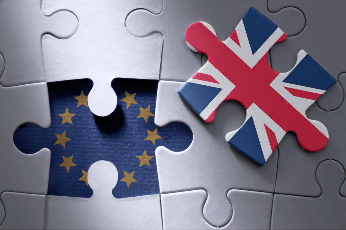 Brexit - Britain, European Union puzzle pieces