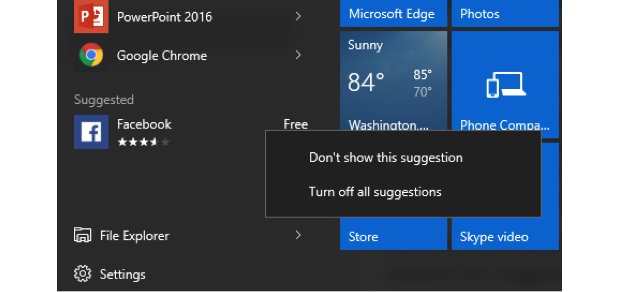 Customize Windows 10 Start menu 2