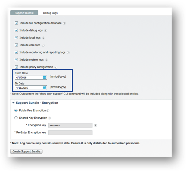 Figure17 - Time Based Support Bundle