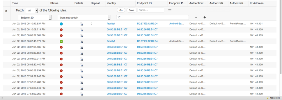 Figure 8 - Filtering in Live Log 2.1 and Above