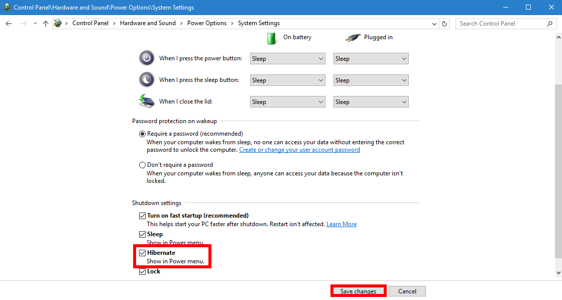 windows 10 power sleep vs hibernate