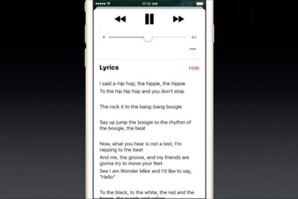 ios 10 apple music lyrics