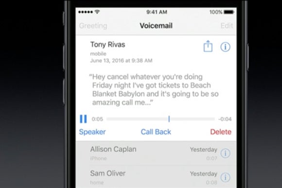 ios 10 voicemail transcription