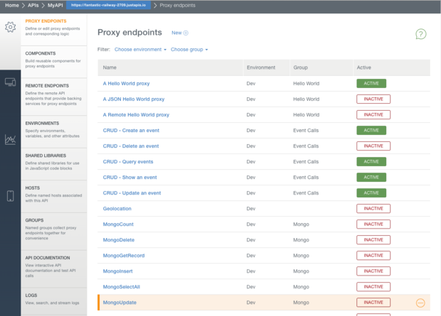 justapis 7 proxy endpoints