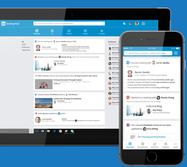 LinkedIn personalized news feed