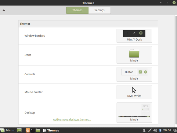 Het nieuwe Mint-Y-thema van Linux Mint 18 op de Cinnamon-desktop.