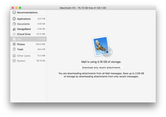 macos sierra storage