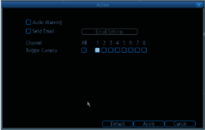 motion detection screen nvr