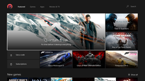 Xbox One stores view