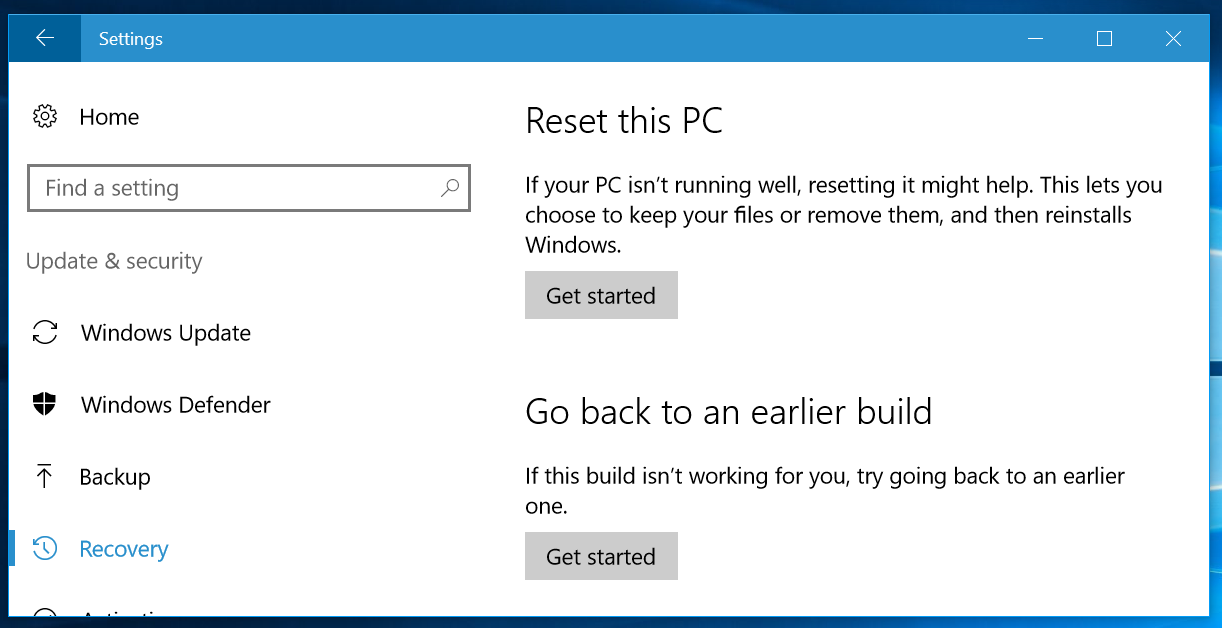 windows 10 return to factory settings