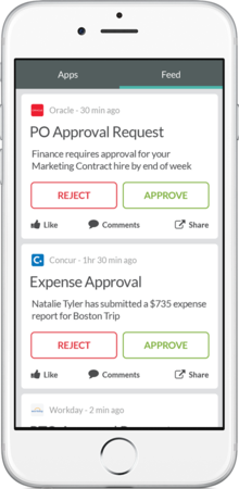 sapho feed in an iphone