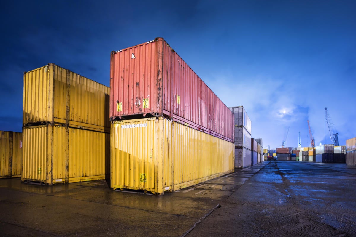 colorful containers at dock