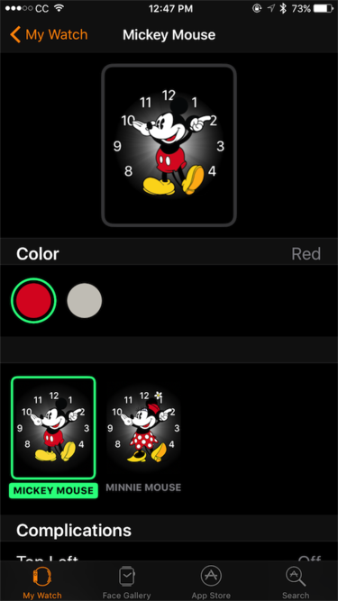 watchos 3 mickey mouse colors