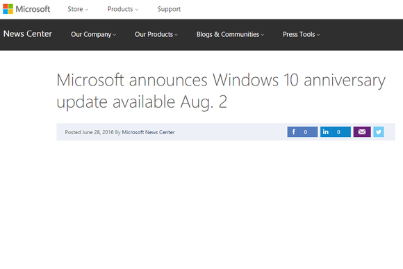 windows 10 anniversary update press headline aug 2