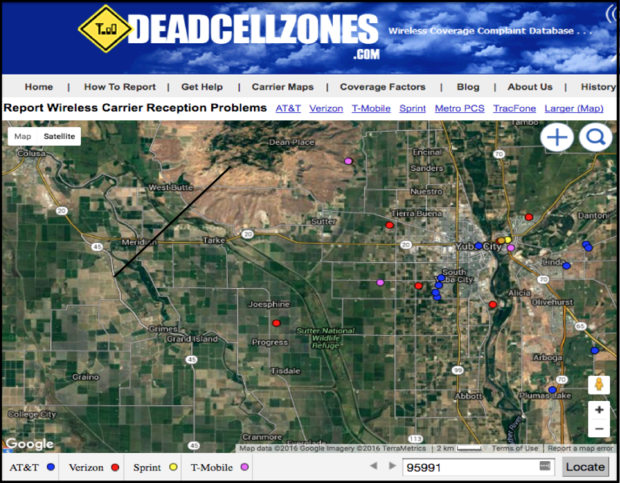 Cell coverage gaps over remote farms
