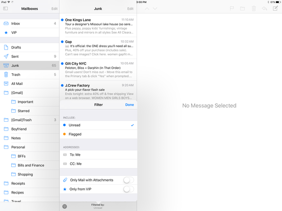 ios 10 mail filter