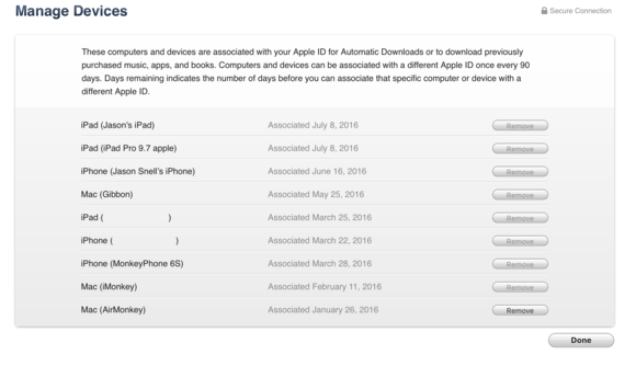 itunes device list