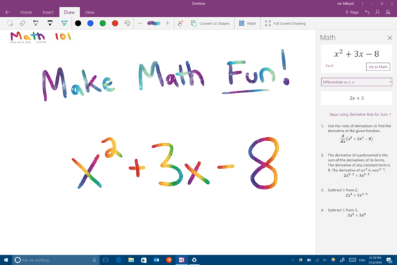 math onenote screenshot