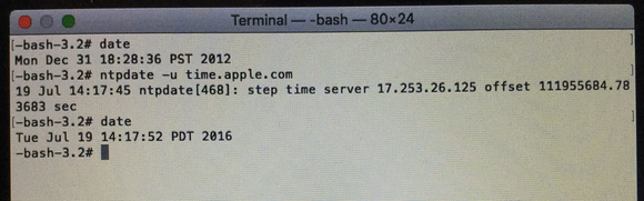 osx boot install error terminal set date auto