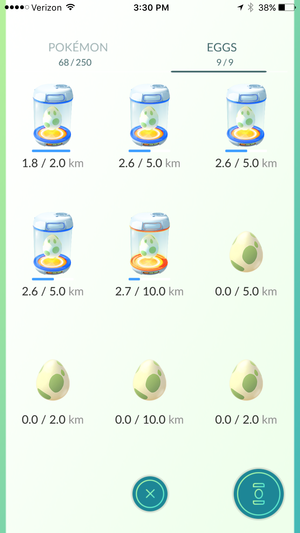 pokemon go eggs