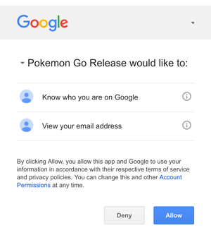 pokemon go update google disclosure