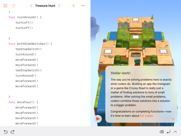 swift playgrounds ios10 functions praise
