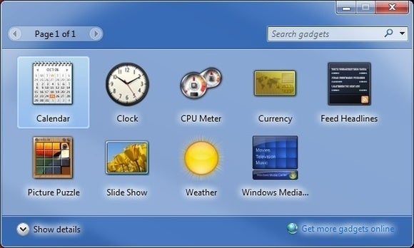 windows gadgets