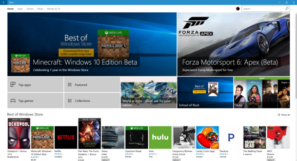 windows store main page