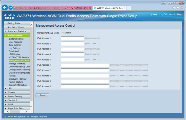 Cisco AP - block admin access