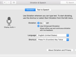 how to activate voice dictation on mac