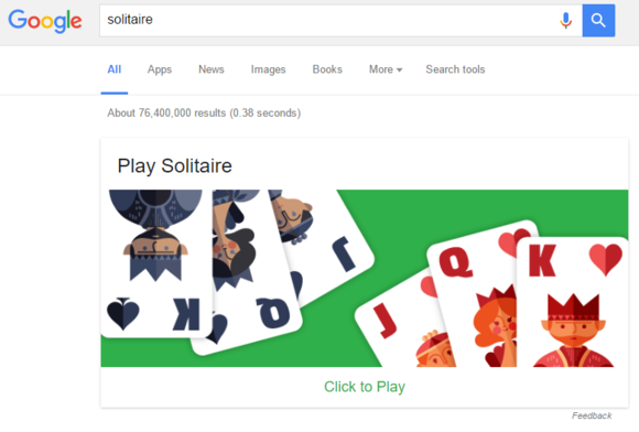 Now you can play Solitaire and more in Google search