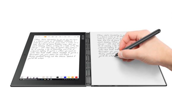 lenovo yoga book handwriting digitized portrait w paper