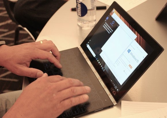 lenovo yoga book windows hands