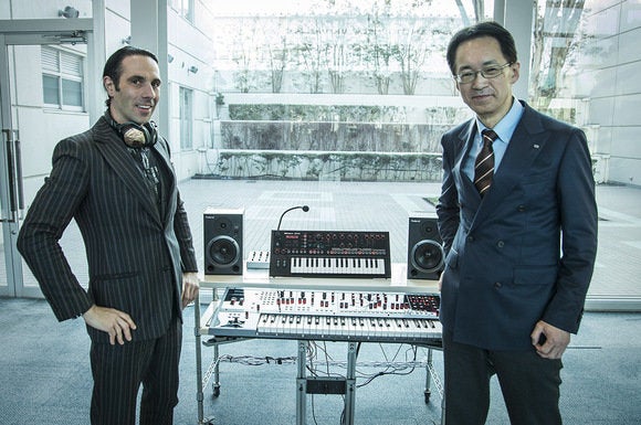Val Kolton, V-MODA CEO, and Jun-ichi Miki, CEO of Roland.