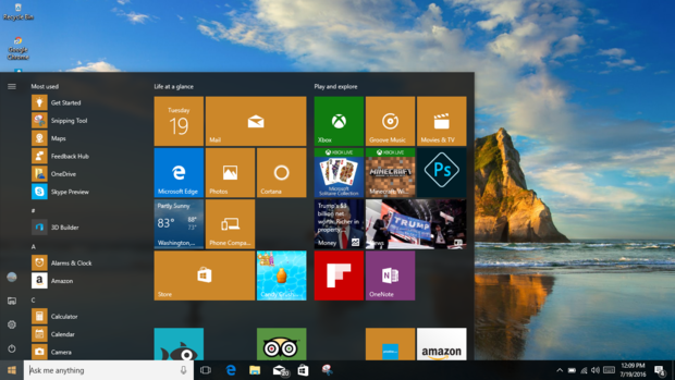 Windows 10 new start menu