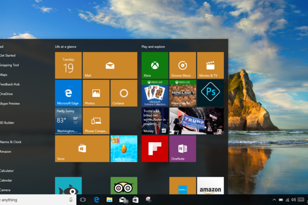 Windows 10 new start menu