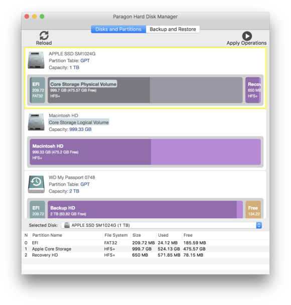 paragon hard disk manager location address