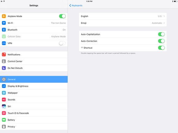 physical keyboard settings