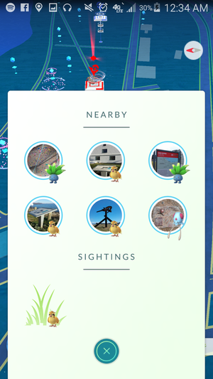 pokemon go nearby